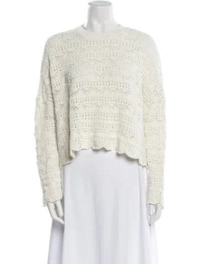 Pre-owned Mikuta Linen Crochet Trim Pant Set In Neutral