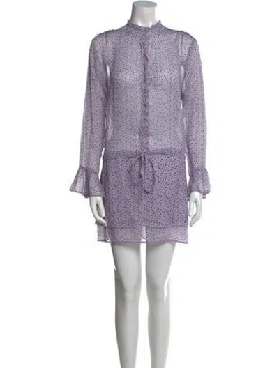 Pre-owned Mikuta Printed Mini Dress In Purple