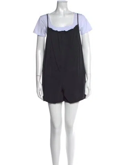 Pre-owned Mikuta Scoop Neck Romper In Blue