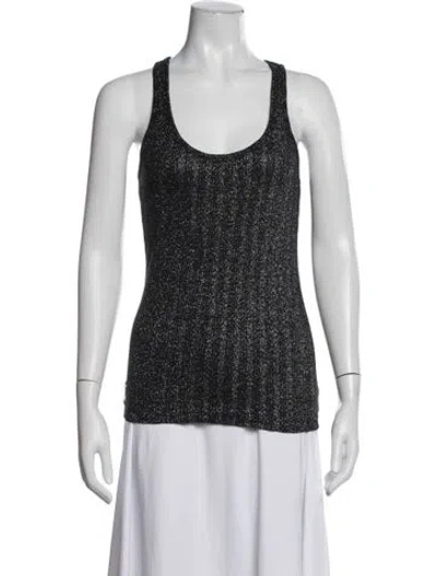 Pre-owned Mikuta Scoop Neck Sleeveless Top In Black