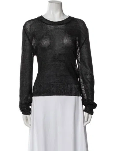 Pre-owned Mikuta Scoop Neck Sweater In Blue