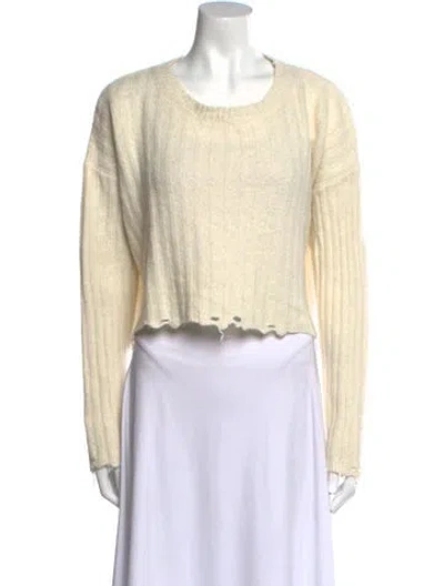 Pre-owned Mikuta Scoop Neck Sweater In Neutral