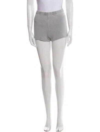 Pre-owned Mikuta Striped Mini Shorts In White