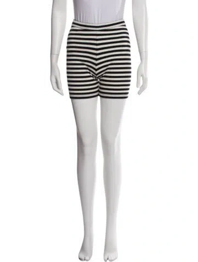 Pre-owned Mikuta Striped Mini Shorts In White