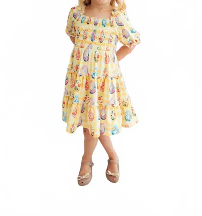 Mila & Rose Kids' Easter Picnic Smocked Ruffle Dress In Multi