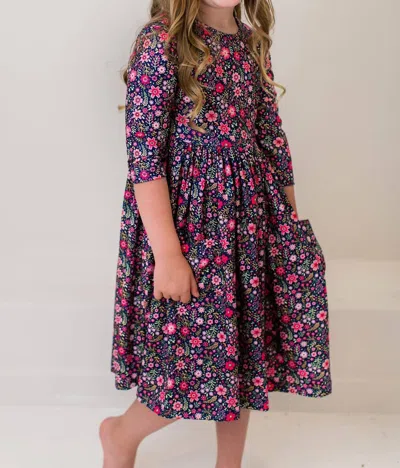 Mila & Rose Kids' Flower Farm 3/4 Pocket Twirl Dress In Floral Multi