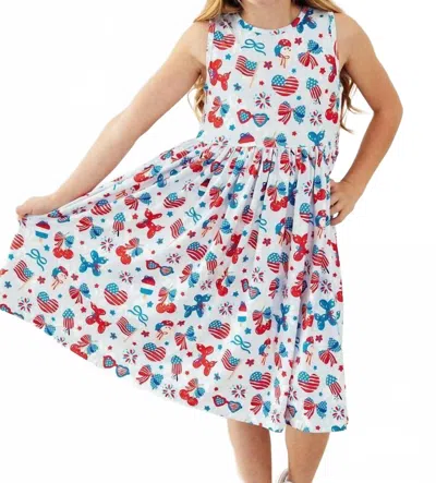 Mila & Rose Kids' Tank Twirl Dress In Little Miss Liberty In Multi