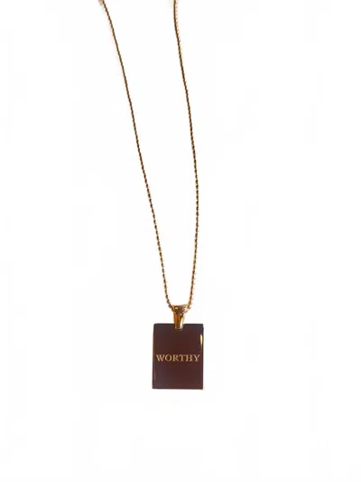 Mila & Stevie Women's Worthy Empowerment Necklace In Gold In Black