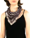 Mila & Such Bare Bones Silk Chiffon Scarf - Small In Black/gray