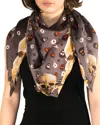 Mila & Such Bare Bones Silk Twill Scarf In Black/gray
