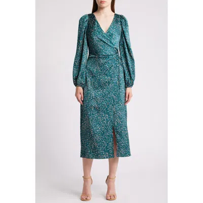 slim fit dress slacks Green And Blue Abstract Print One Shoulder Cut Out Asymmetric Hem Midi  AX  Paris