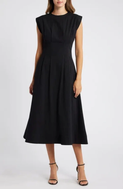 mila mae cinched waist midi dress Floral Cap Sleeve Cinched Waist Fit & Flare Midi Dress (Women)