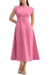 Mila Mae Cinched Waist Midi Dress In Mauve
