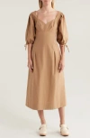 MILA MAE MILA MAE COTTON BLEND MIDI DRESS