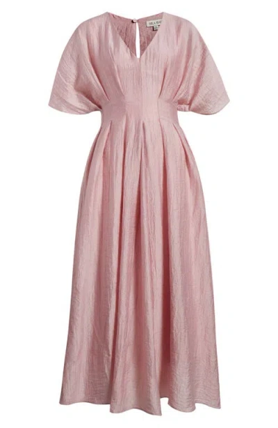 Mila Mae Dolman Sleeve A-line Dress In Mauve