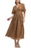 Mila Mae Dolman Sleeve A-line Dress In Mocha