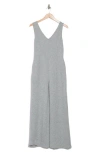 Mila Mae Double V-neck Sleeveless Jumpsuit In Grey