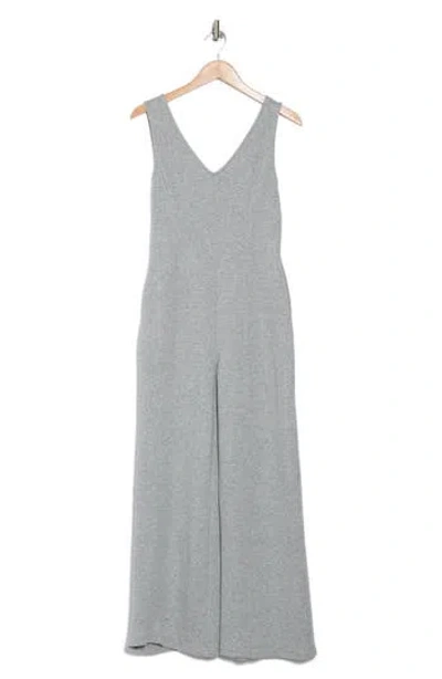 Mila Mae Double V-neck Sleeveless Jumpsuit In Grey