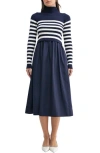 Mila Mae Long Sleeve Funnel Neck A-line Dress