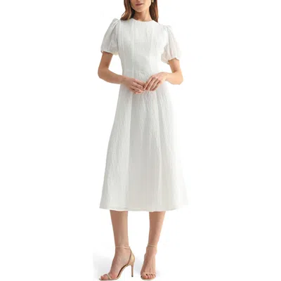 Mila Mae Puff Sleeve A-line Midi Dress