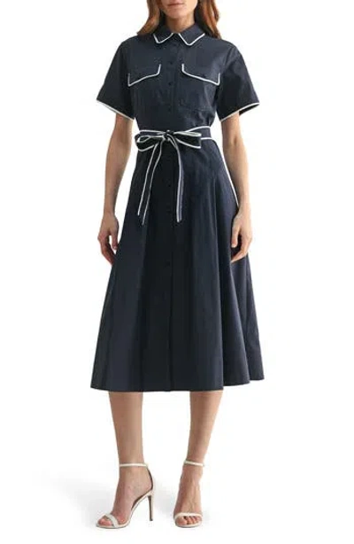 Mila Mae Short Sleeve Fit & Flare Midi Shirtdress