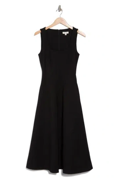 Mila Mae Square Neck Fit & Flare Dress In Black