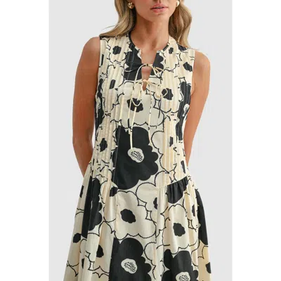 Mila Mae Tie Front Pleated Maxi Dress In White