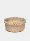 Mila Maurizi Glicine Handwoven Wicker And Glass Serving Bowl