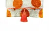 Mila Miro By Emelie Women's Dots Silk Clutch In Orange White