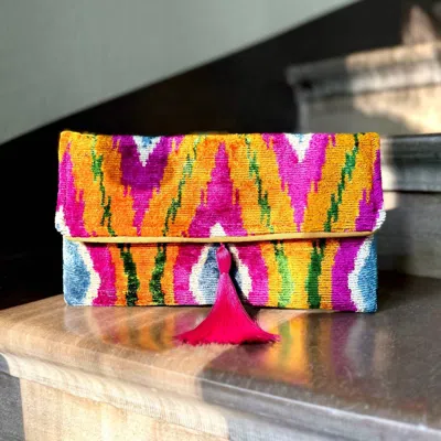 Mila Miro By Emelie Women's Monaco Silk Clutch In Multicolor