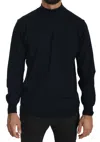 Mila Schön Elegant Dark Blue Pullover Sweater In Blue