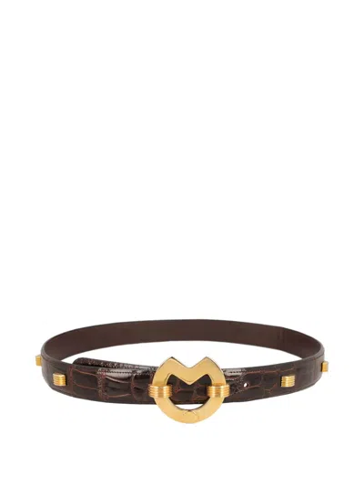 Pre-owned Mila Schön Crocodile-embossed Belt
