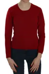 Mila Schön Elegant Red Cashmere Pullover Blouse In Red