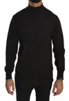 Mila Schön Brown Turtle Neck Pullover Wool Sweater In Black