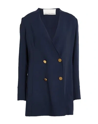 Mila Schön Woman Blazer Midnight Blue Size 4 Silk, Elastane