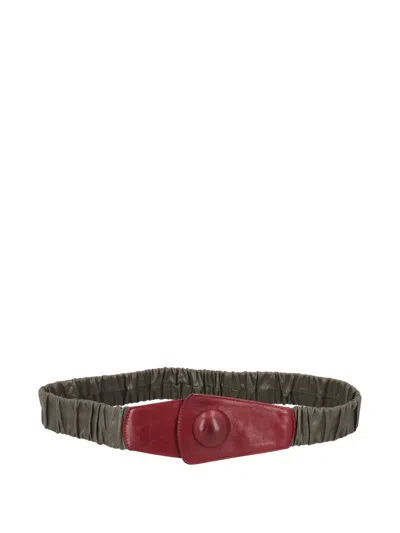 Pre-owned Mila Schon Vintage Multicolour Leather Belt In Gray