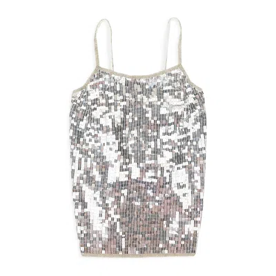 Milaaya Embroideries Pvt Ltd. Sequin Silver Blouse In Grey