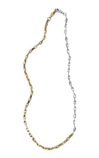 Milamore 18k Yellow Gold And White Gold Diamond Duo Chain Necklace