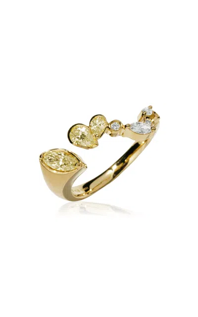 Milamore 18k Yellow Gold Duo Heart Float Diamond Ring