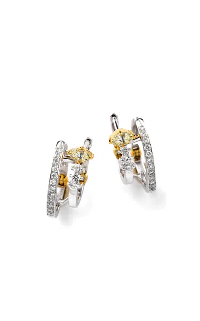 Milamore 18k Yellow Gold Galaxy Diamond Double Huggies