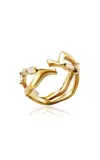 Milamore 18k Yellow Gold Kintsugi Float Diamond Ring Ll