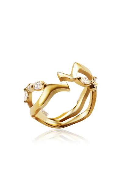 Milamore 18k Yellow Gold Kintsugi Float Diamond Ring Ll