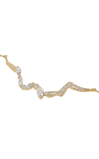 Milamore 18k Yellow Gold Kintsugi Float Pave Diamond Necklace