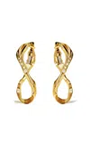 Milamore 18k Yellow Gold Kintsugi Infinity Diamond Hoop Eearrings Large