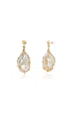 Milamore 18k Yellow Gold Kintsugi Pearl Drop Earrings