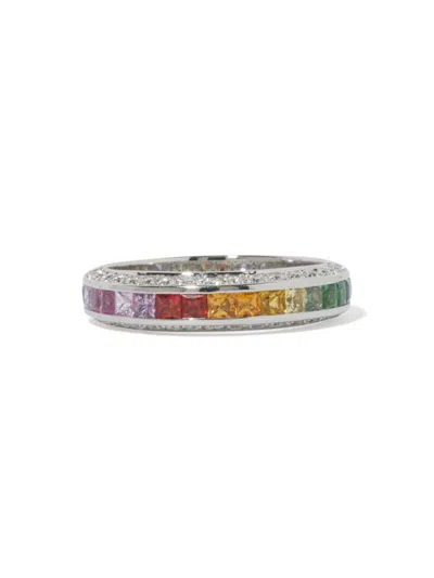 Milamore Women's Self Love Candy 18k White Gold, Diamond & Sapphire Ring In Multi