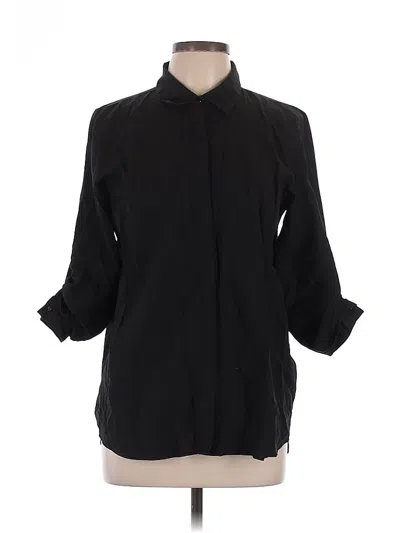 Pre-owned Milan Kiss 3/4 Sleeve Blouse In Black