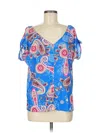 Milan Kiss Short Sleeve Blouse In Blue