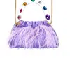Milanblocks Women's Colorful Gem Handle Embellished Feather Bag In Purple In Purple