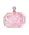 Milanblocks Women's Perfume Bottle Clear Flower Cut Acrylic Clutch In Pink
